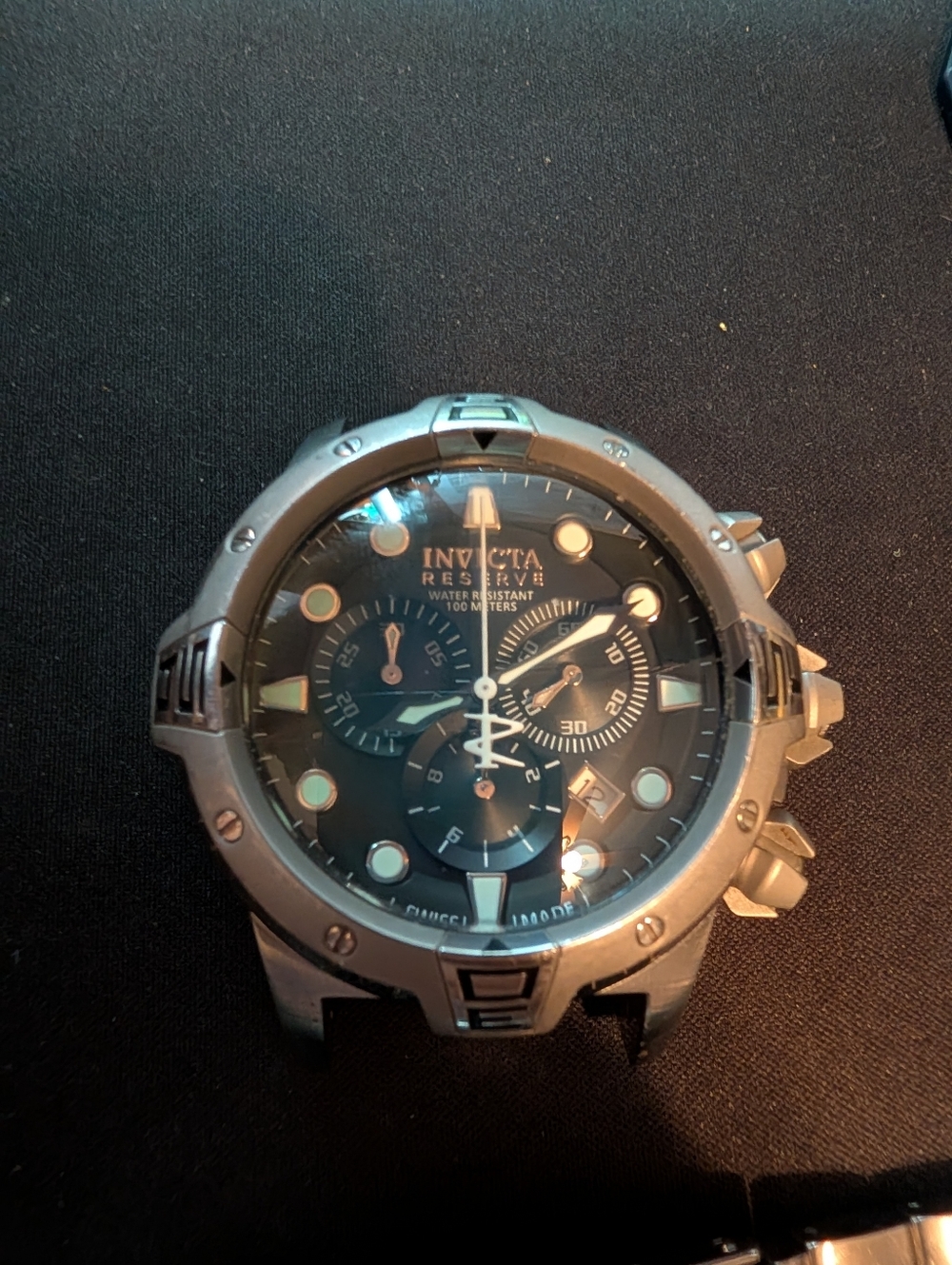 Invicta Reserve Swiss Made Chronograph 100M – Large Statement Watch w/ Bracelet